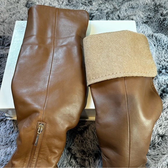 SOLD! Retail$1,185 MAX MARA Brigg Fold-over Leather Brown Boots. Sz:EU39/US8.5 - Picture 7 of 16